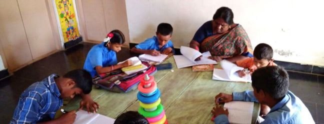 Children participating in a special education class